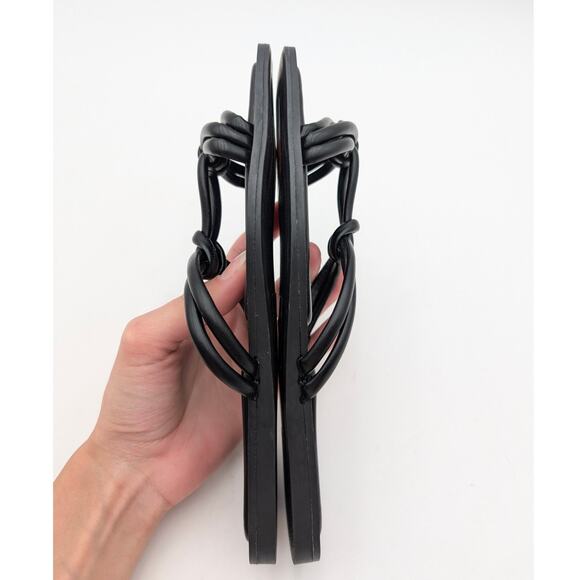 Azalea Wang Stetson Tubular Straps Knot Flat Sandals Women's Black Size US7 EU38 - Picture 12 of 13